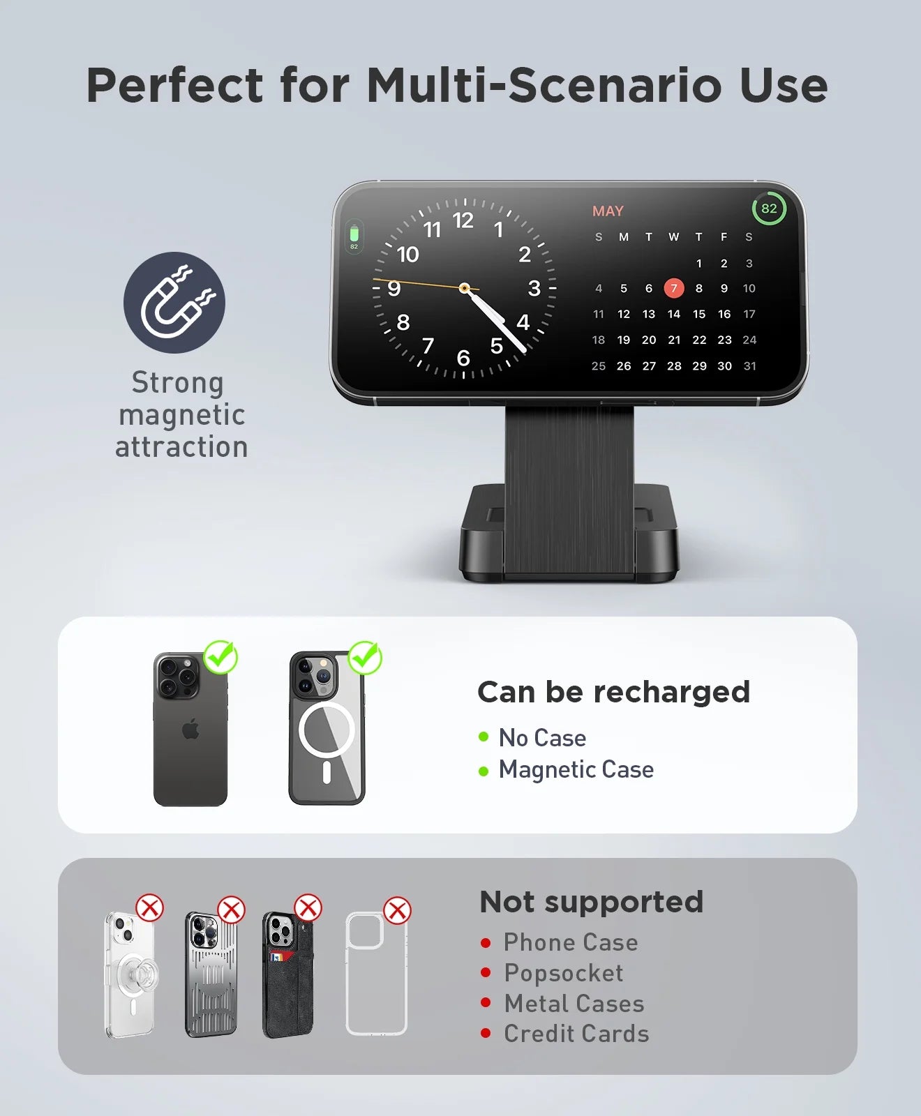 3 in 1 Magnetic Charging Station - 2026 Foldable Wireless Charger Compatible for Iphone 17/16/15/14/13/12 plus Pro Max, Portable Charger Dock for Iwatch & Airpods