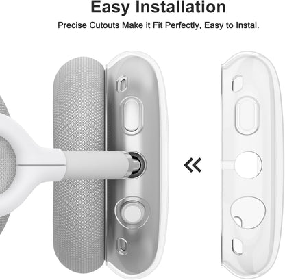 Case for Airpods Max Headphones (2024/2020), 3 in 1 Clear Anti-Scratch & Dust-Proof Ear Cups/Ear Pad Cases/Headband Cover for Apple Airpods Max (Clear)