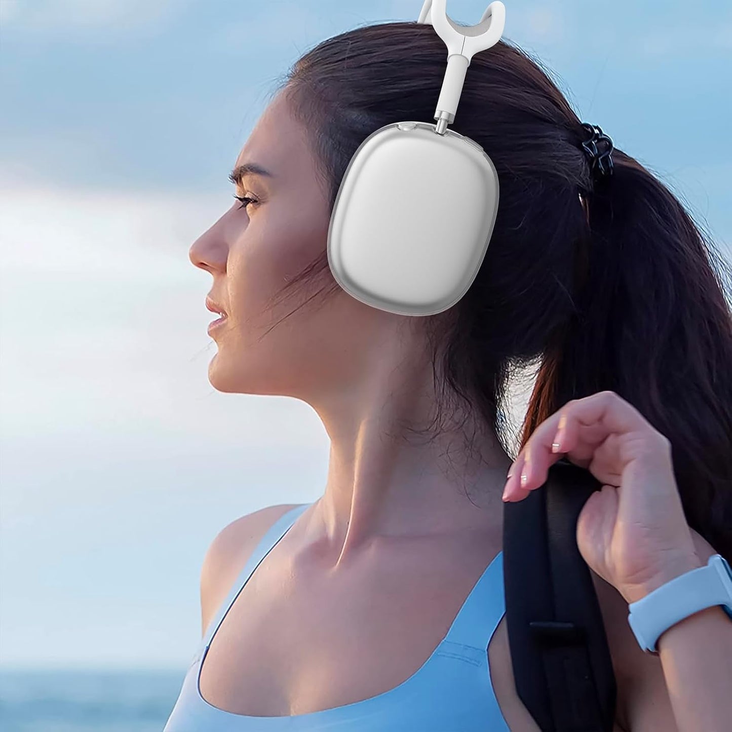 Case for Airpods Max Headphones (2024/2020), 3 in 1 Clear Anti-Scratch & Dust-Proof Ear Cups/Ear Pad Cases/Headband Cover for Apple Airpods Max (Clear)
